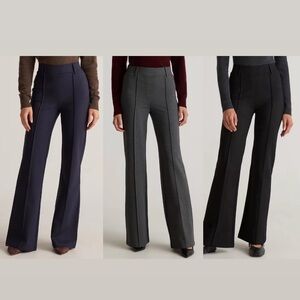 NWT Quince Ultra-Stretch Ponte Flare Leg Pants in Black, Navy, and Charcoal